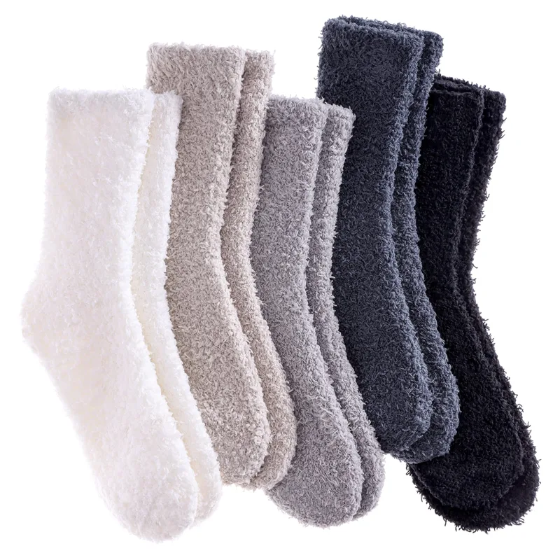 Competitor five-pack of fuzzy plush winter socks