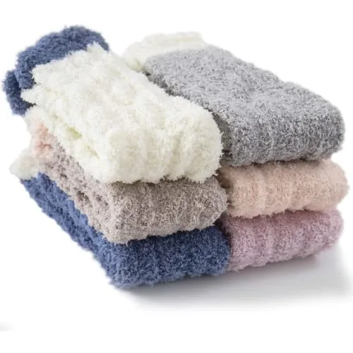 TEHOOK six-pack of fuzzy winter socks, competitor main image on Amazon.
