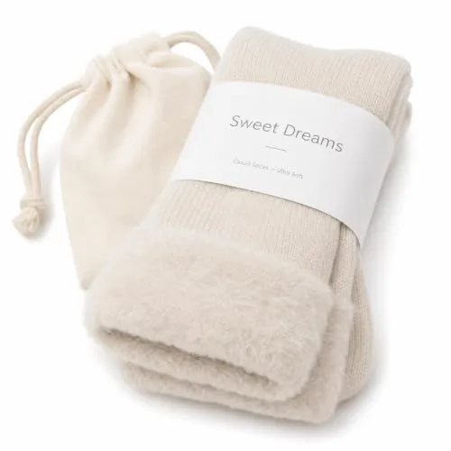 UnboxMe Sweet Dreams fuzzy cloud socks in mauve and stone